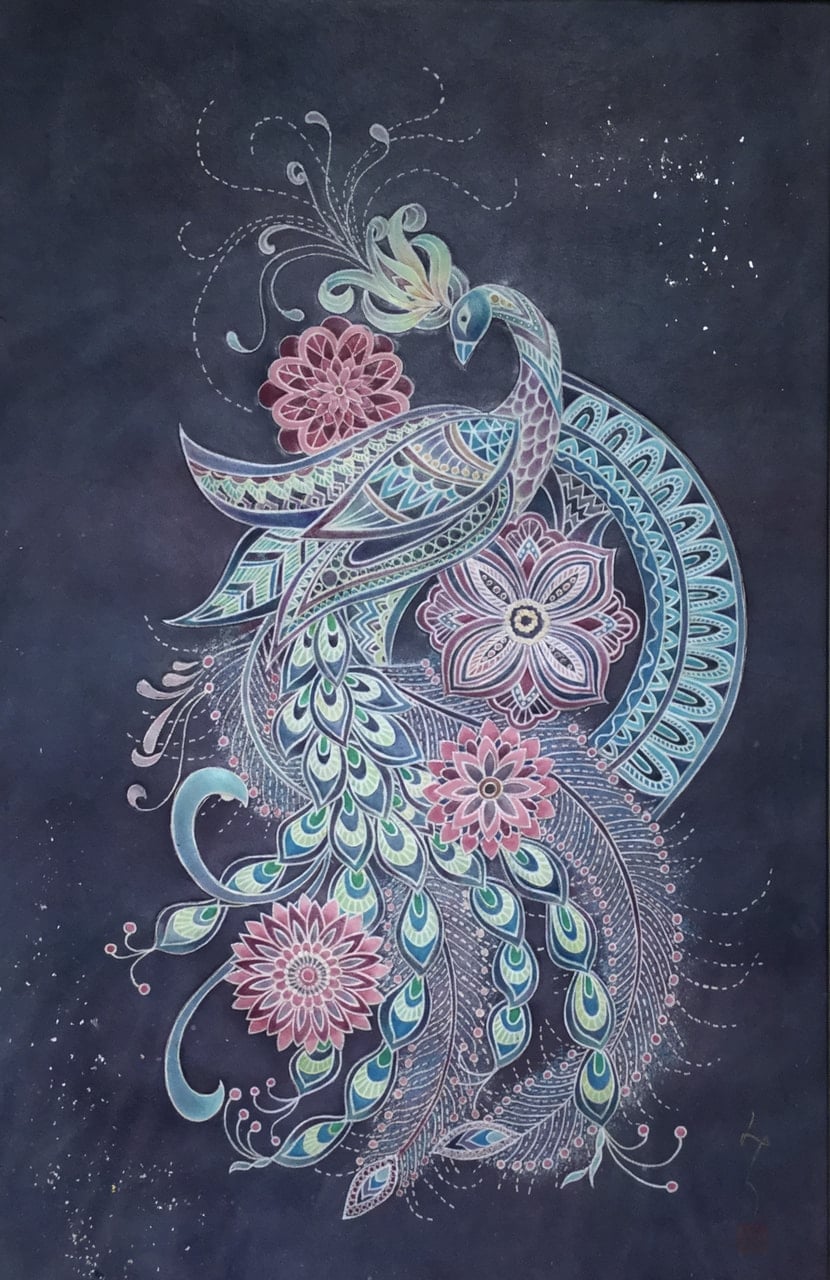 孔雀  JLCA ILCE　レザークラフト　革工芸