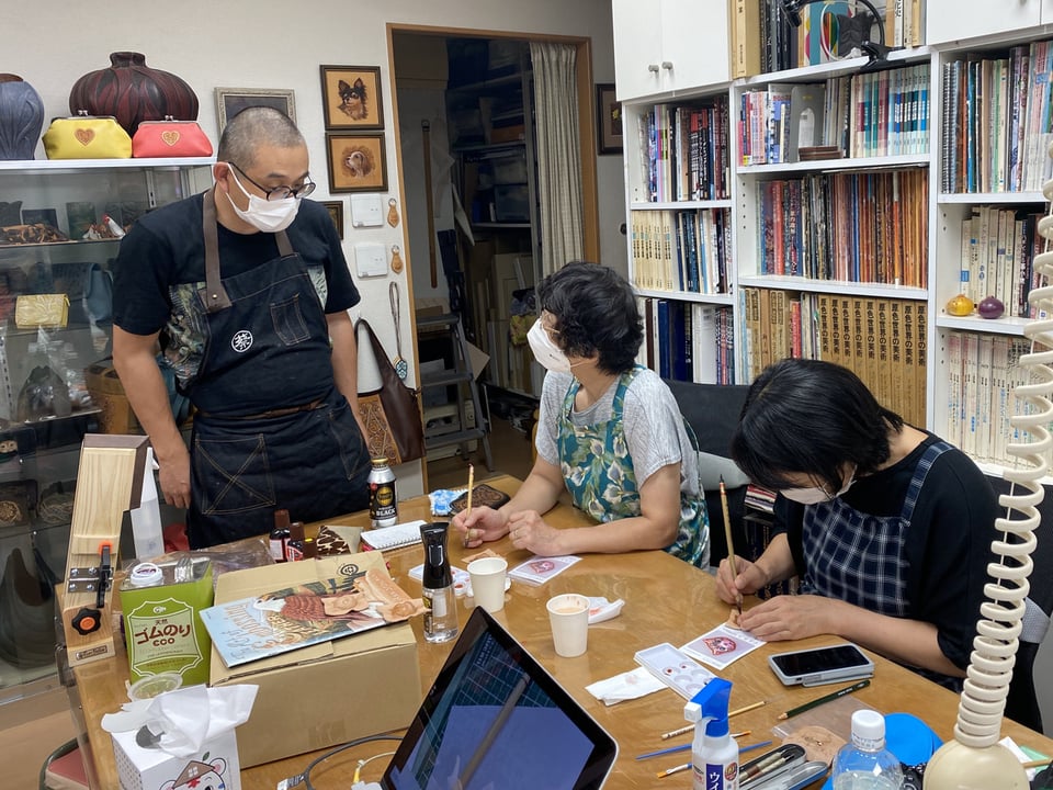 立体猫実技 JLCA講習会 レザークラフト 革工芸