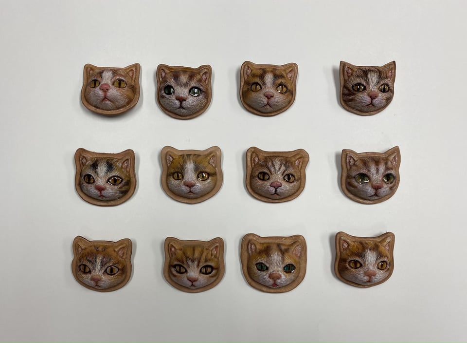 立体猫完成作品 JLCA講習会 レザークラフト 革工芸