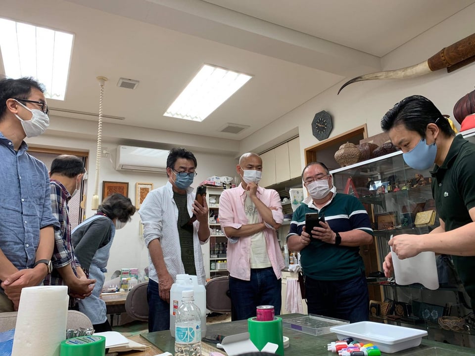 マーブリング講習会　JLCA ILCE Japan leather Craft 協会