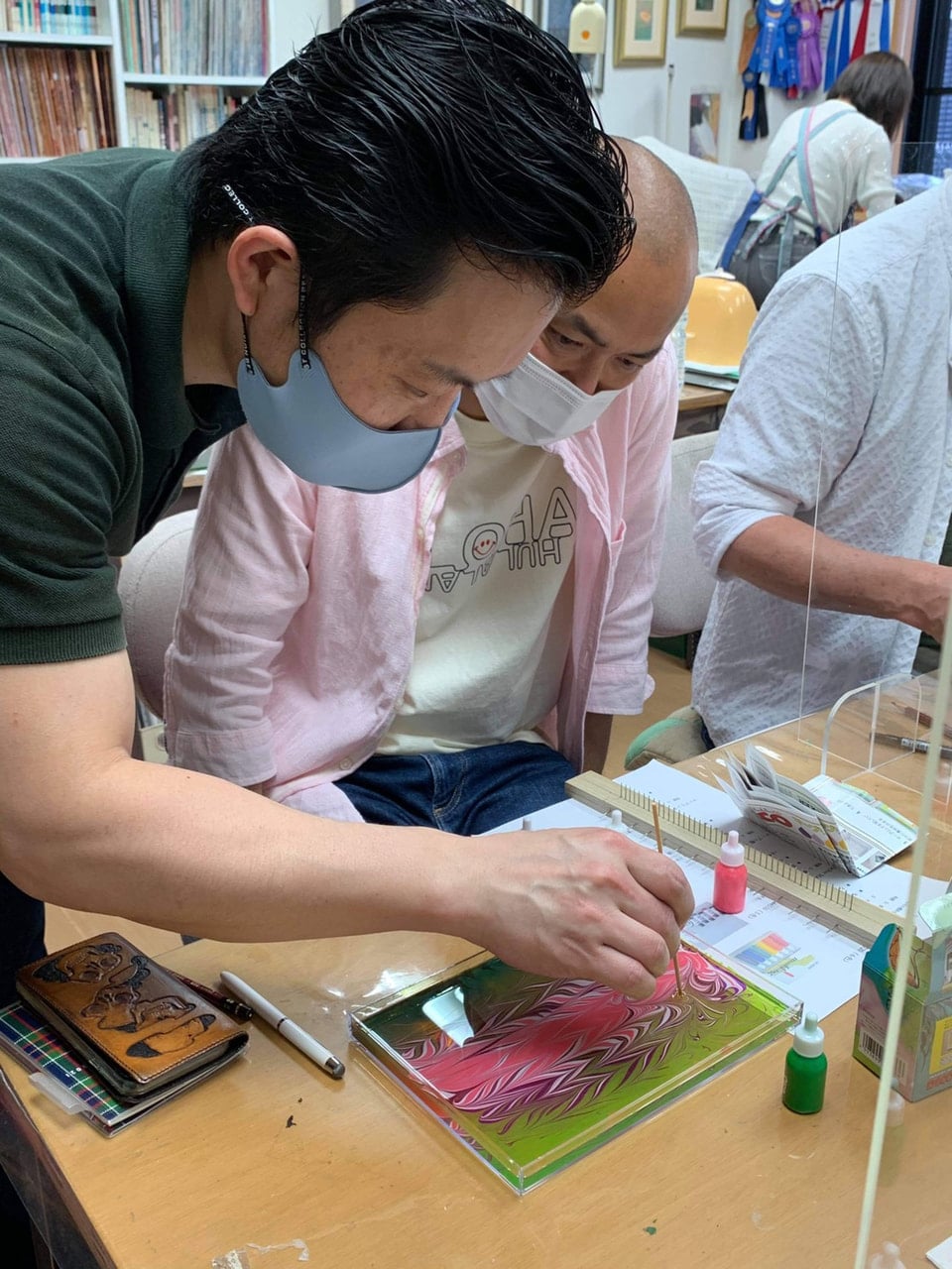 マーブリング講習会　JLCA ILCE Japan leather Craft 協会