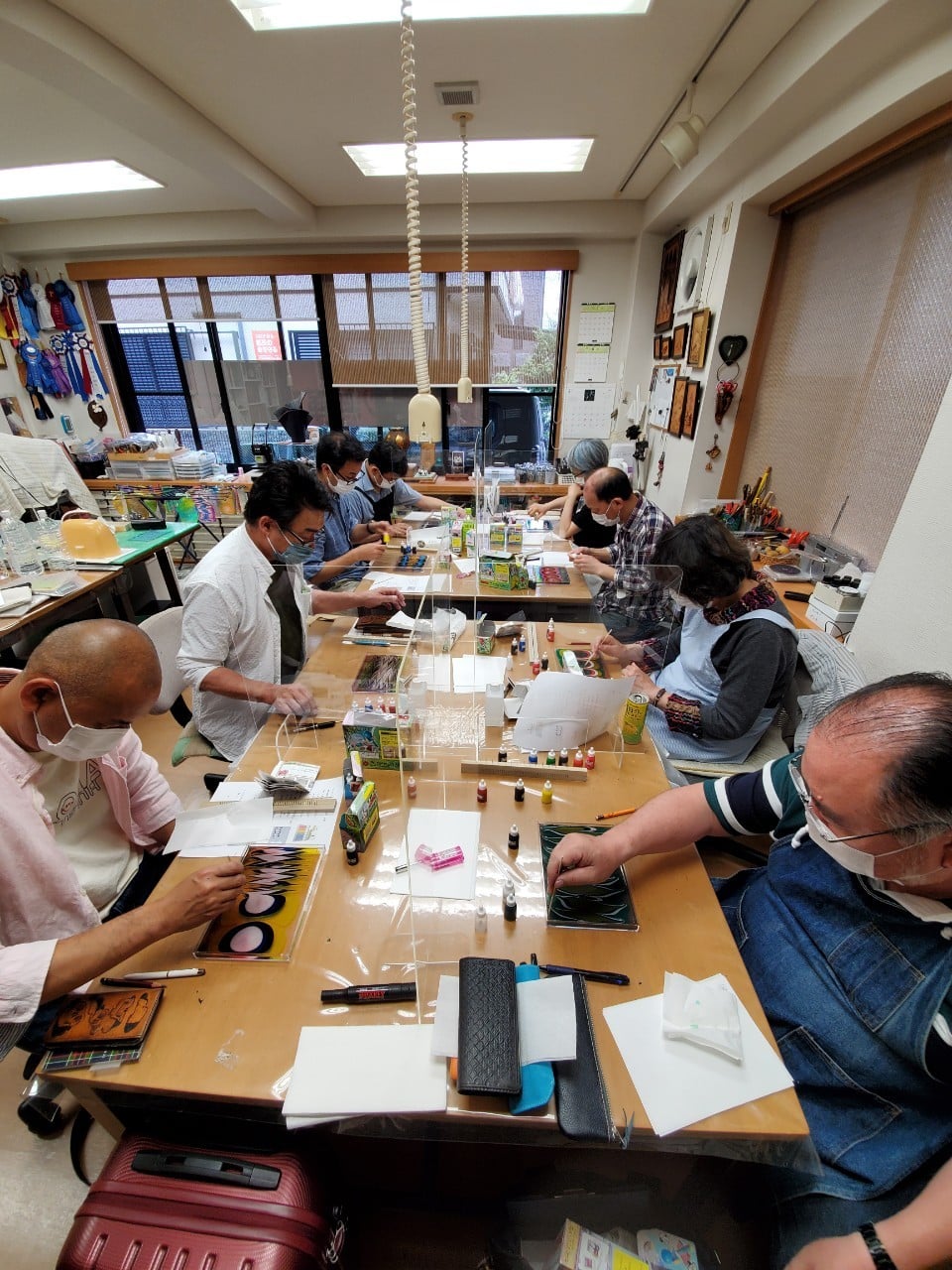 マーブリング講習会 JLCA ILCE Japan leather Craft 協会